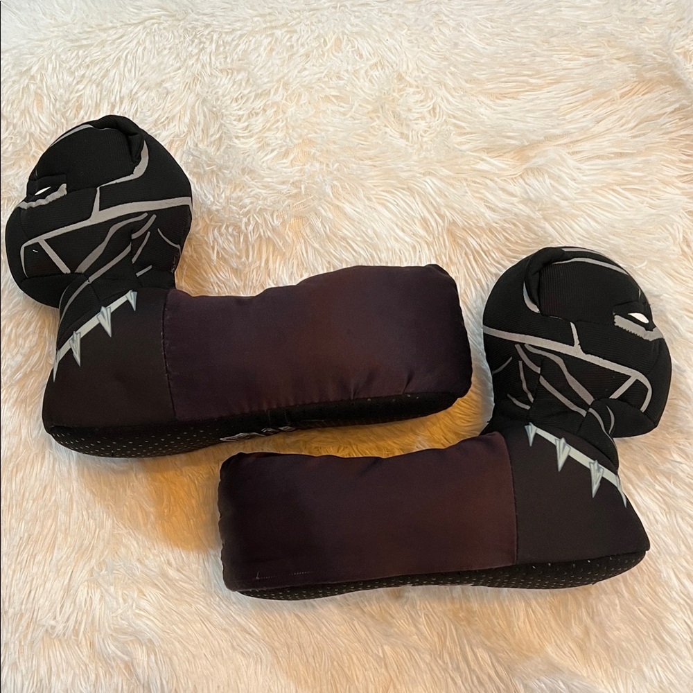 Marvel Black Panther Kids Slippers - Black and Silver